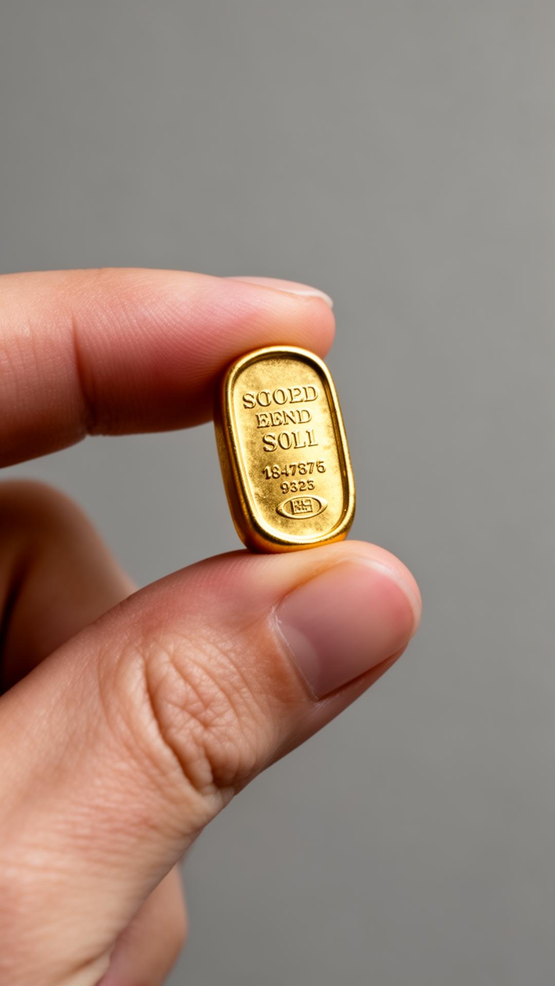 Kleiner Goldbarren in der Hand